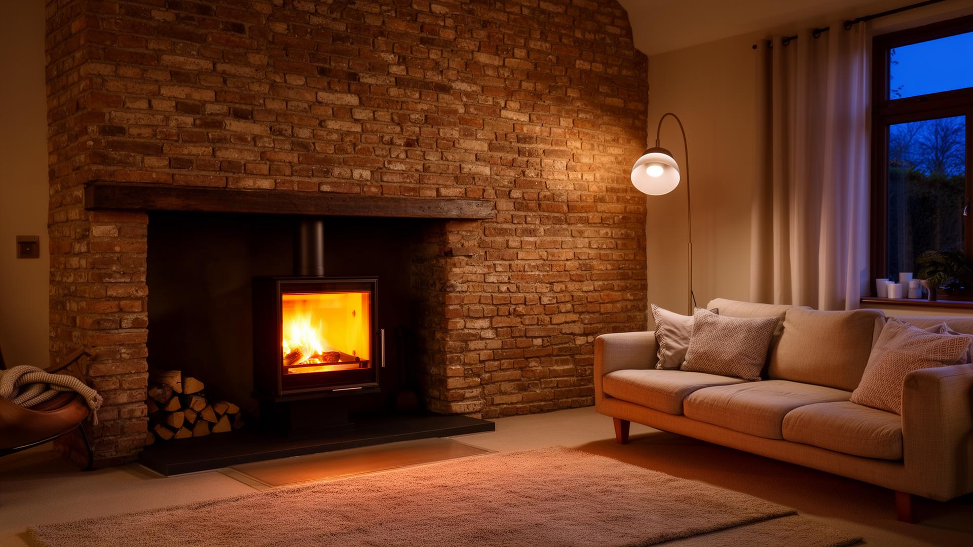 Professional woodburning stove installation